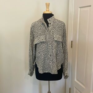Frame Silk Animal Print Blouse